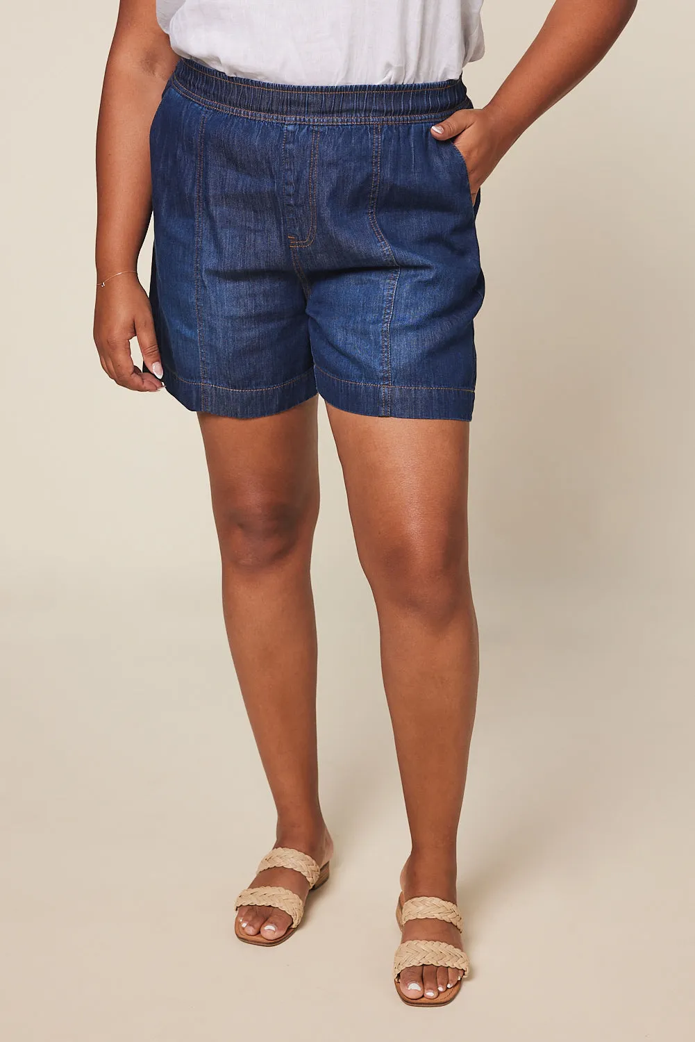 Ali Tencel Shorts in Dark Wash Adrift