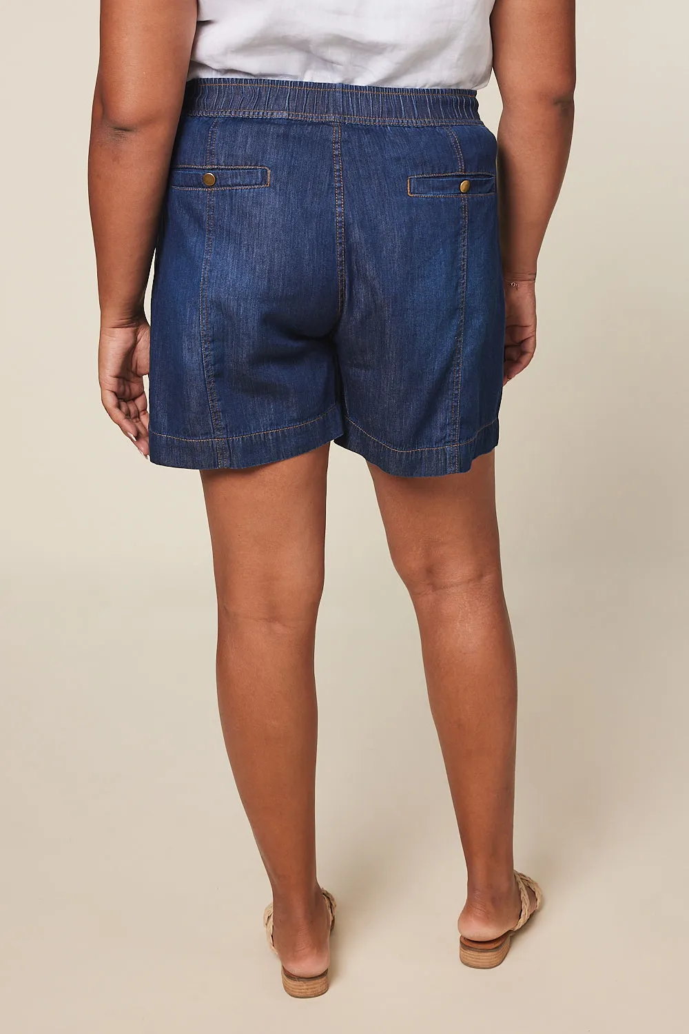 Ali Tencel Shorts in Dark Wash Adrift