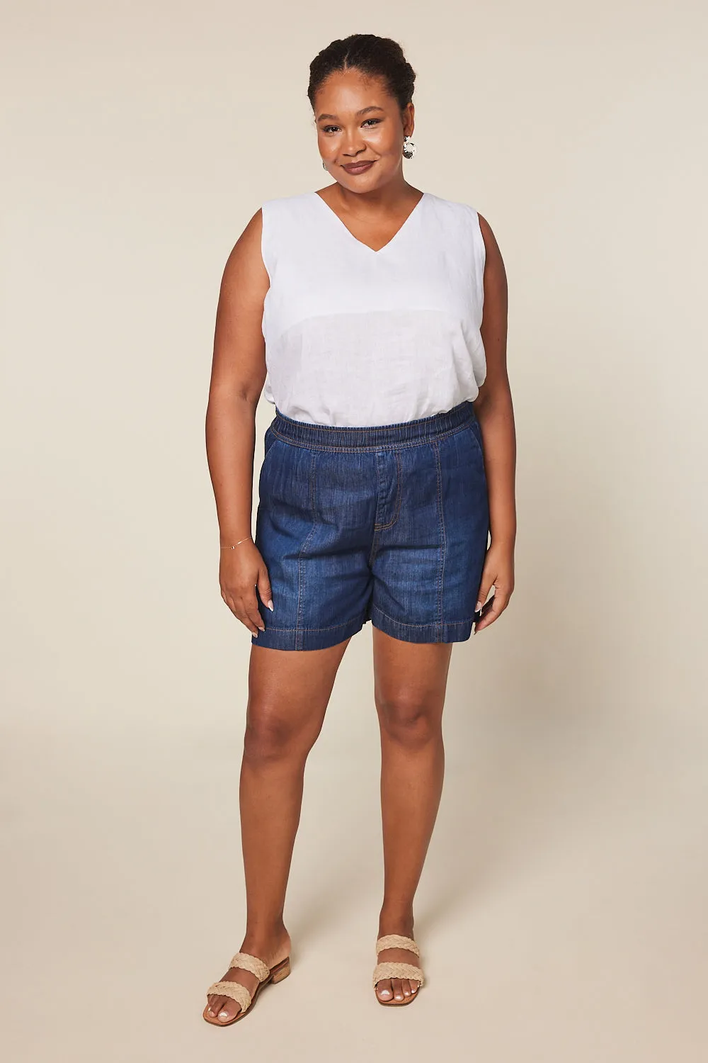 Ali Tencel Shorts in Dark Wash Adrift