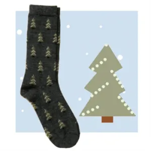 Alpaca Bamboo Blend Pine Tree Sock - Graphite