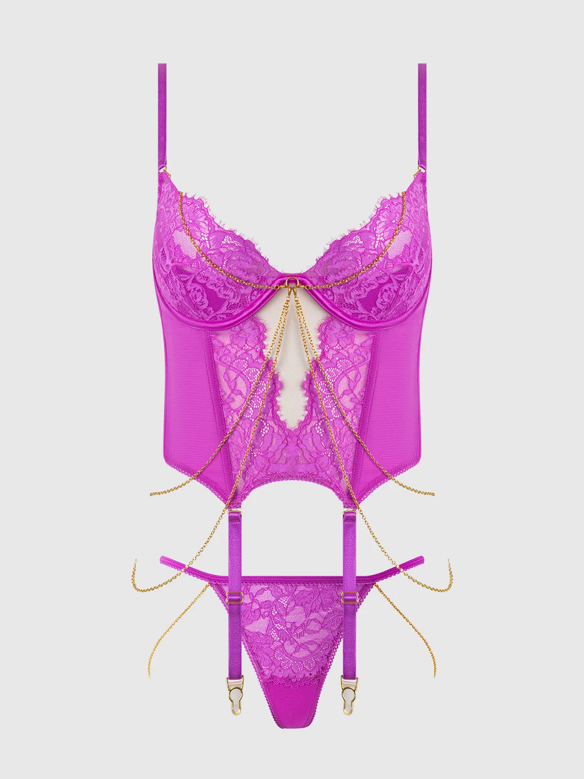 Arianna Lace & Chains Bustier by Frederick's of Hollywood