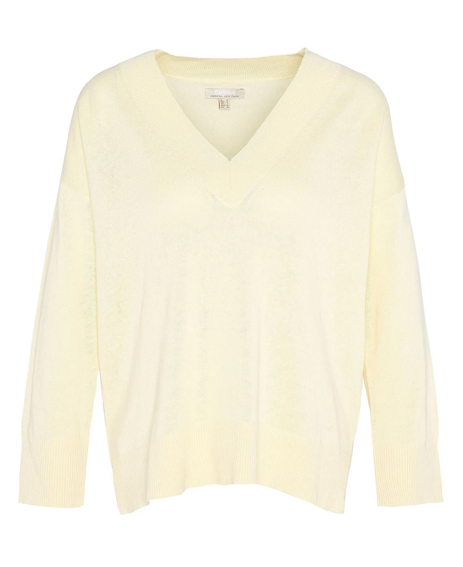 Barbour Women's Annie V-Neck Jumper - Lemon Souffle