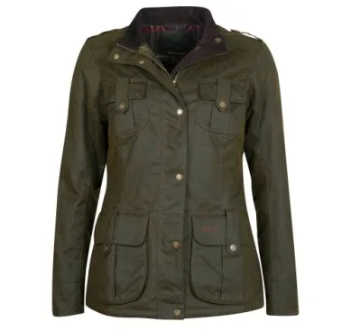 Barbour Women's Winter Defence Wax Jacket - Olive