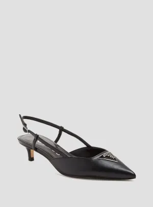 Black Jesson Sling Back Kitten Heels Guess