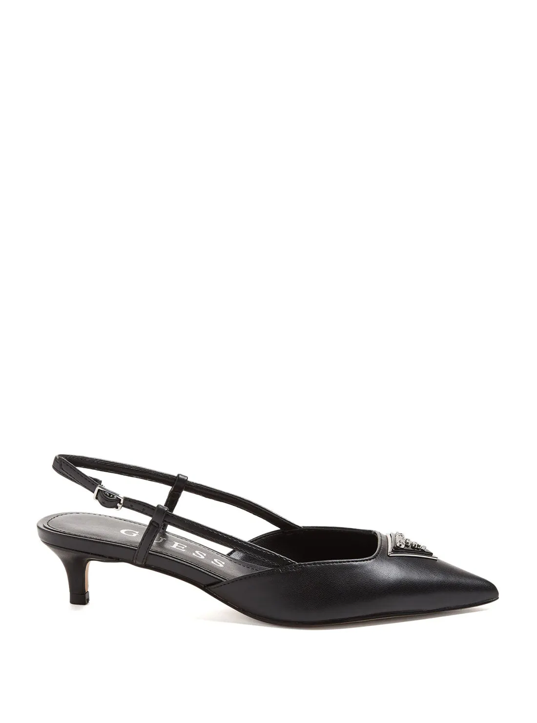 Black Jesson Sling Back Kitten Heels Guess