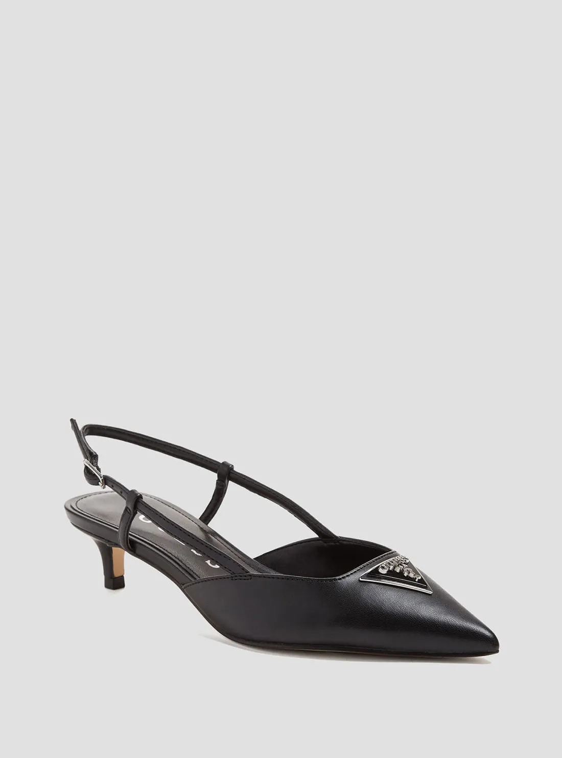Black Jesson Sling Back Kitten Heels Guess