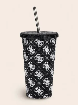 Black Silver Quattro G Travel Tumbler Cup Guess