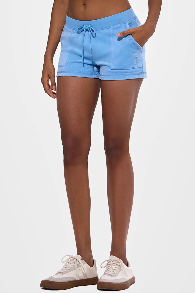 Crown Heritage Cotton Velour Shorts by Juicy Couture