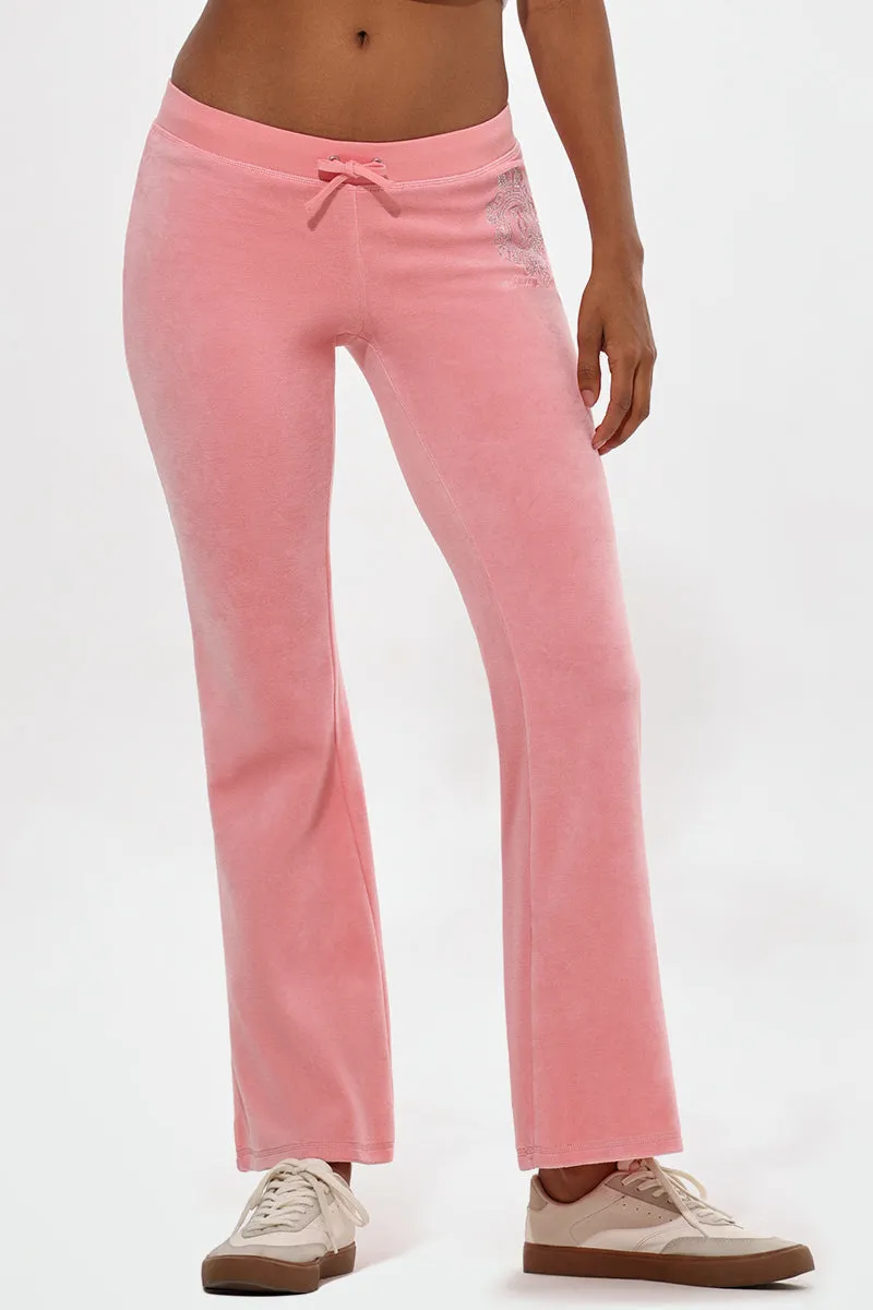 Crown Heritage Cotton Velour Track Pants by Juicy Couture