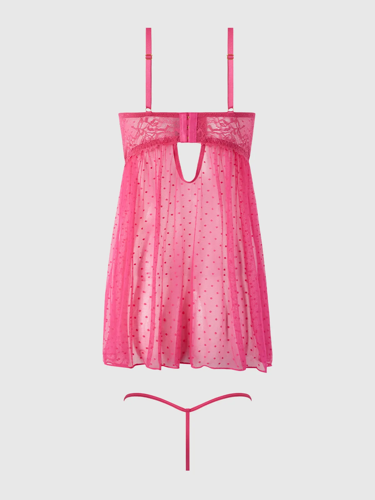 Elizabeth Lace & Rhinestone Push Up Babydoll & G-String by Frederick's of Hollywood