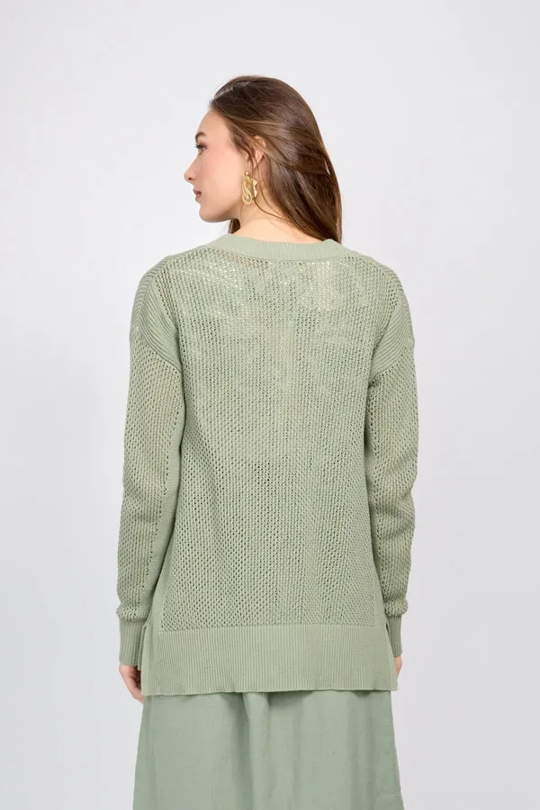 Emproved Women's Long Sleeve Cardigan - Sage