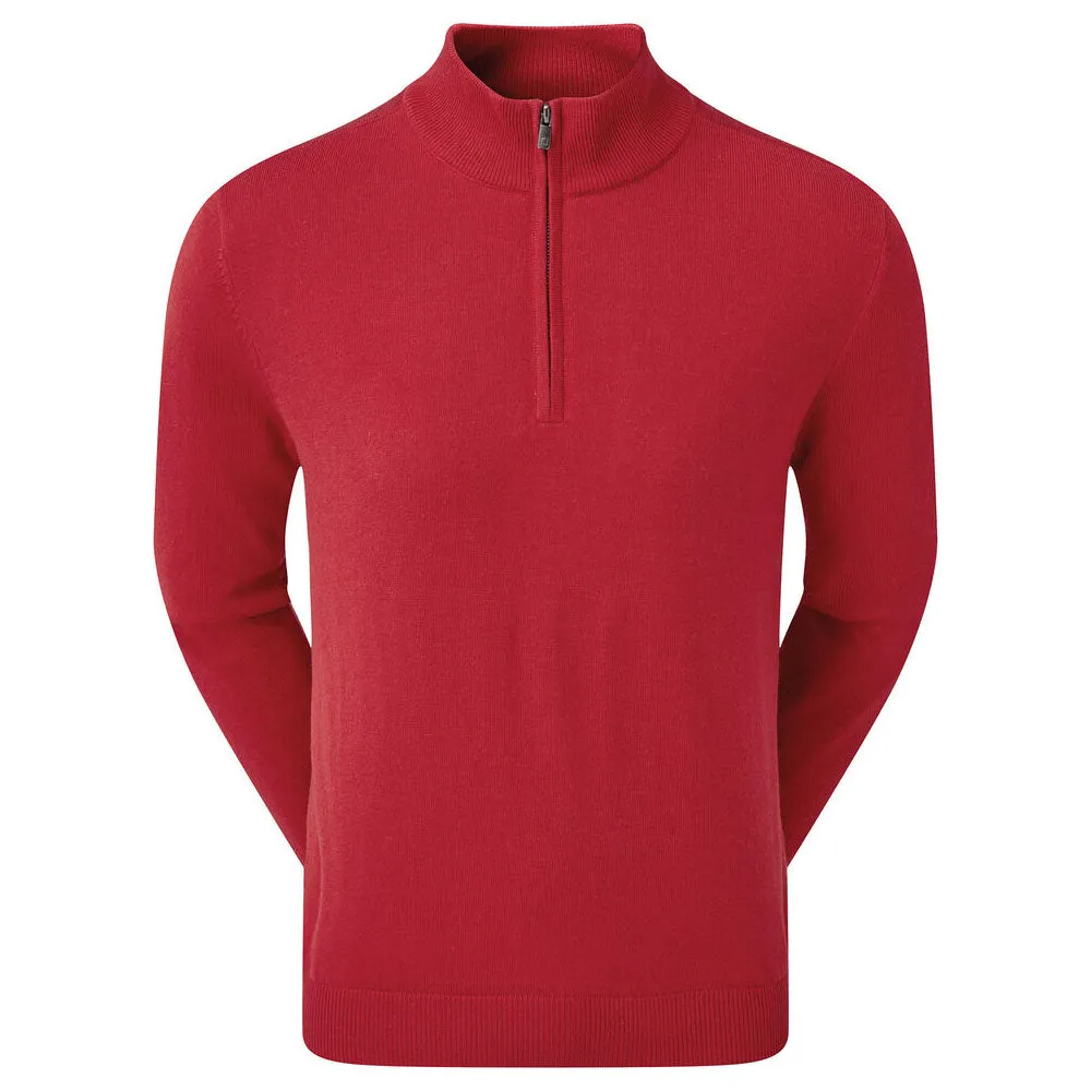 FootJoy Wool Blend 1/2 Zip Lined Pullover - Red