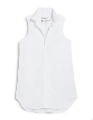 FRANK AND EILEEN - FINLEY SLEEVELESS LAYERING BUTTON UP SUPERLUX WHITE