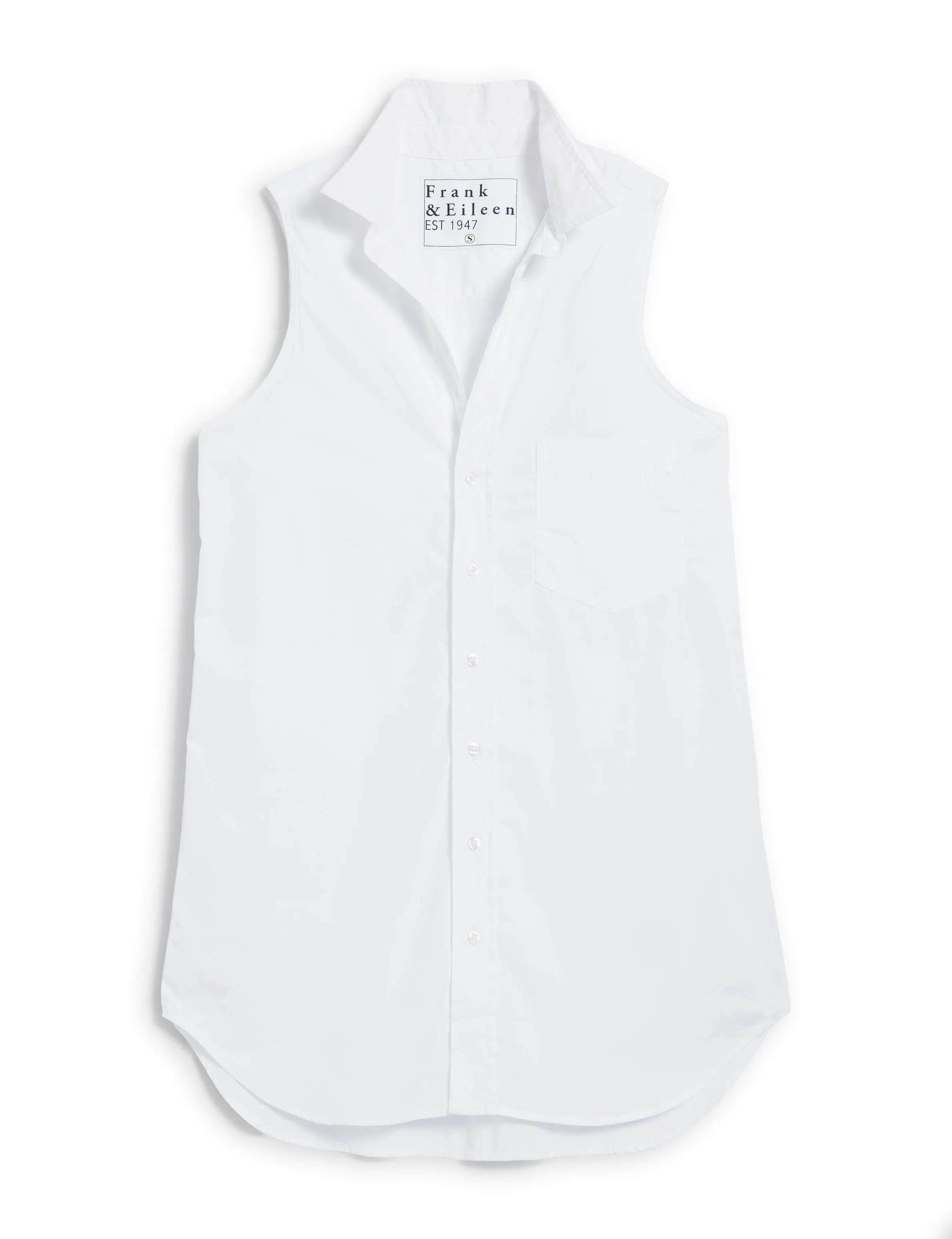 FRANK AND EILEEN - FINLEY SLEEVELESS LAYERING BUTTON UP SUPERLUX WHITE