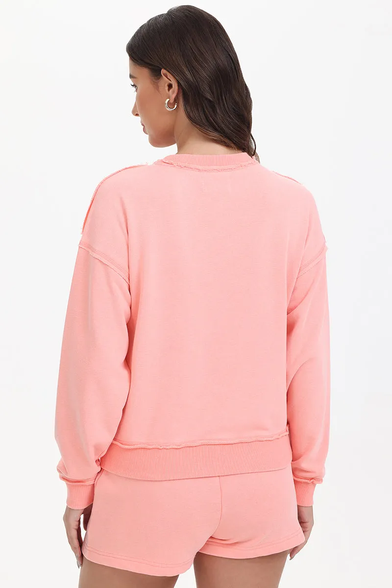 French Terry Embroidered Crewneck by Juicy Couture