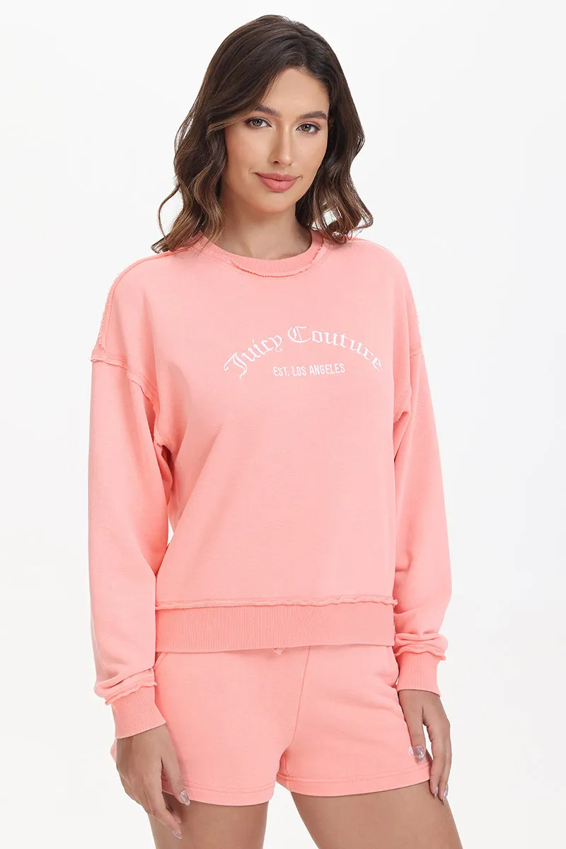 French Terry Embroidered Crewneck by Juicy Couture