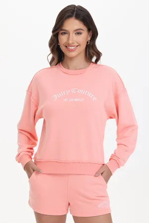 French Terry Embroidered Crewneck by Juicy Couture