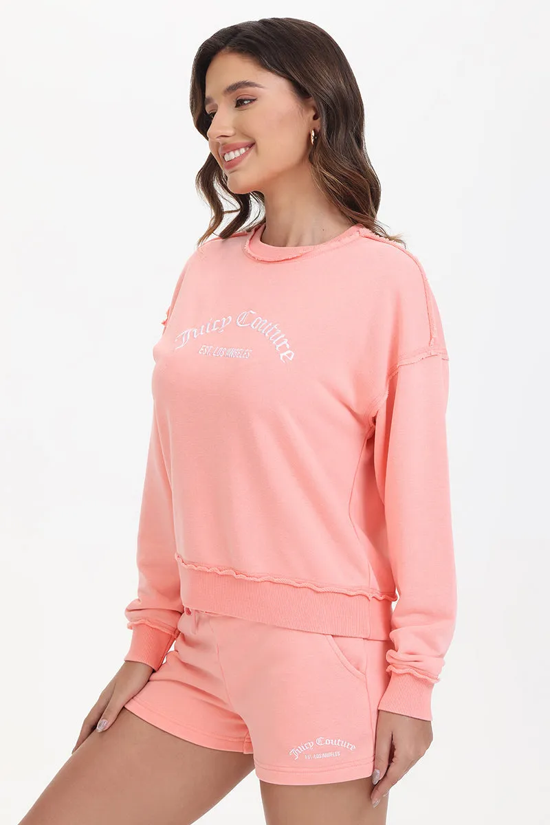 French Terry Embroidered Crewneck by Juicy Couture