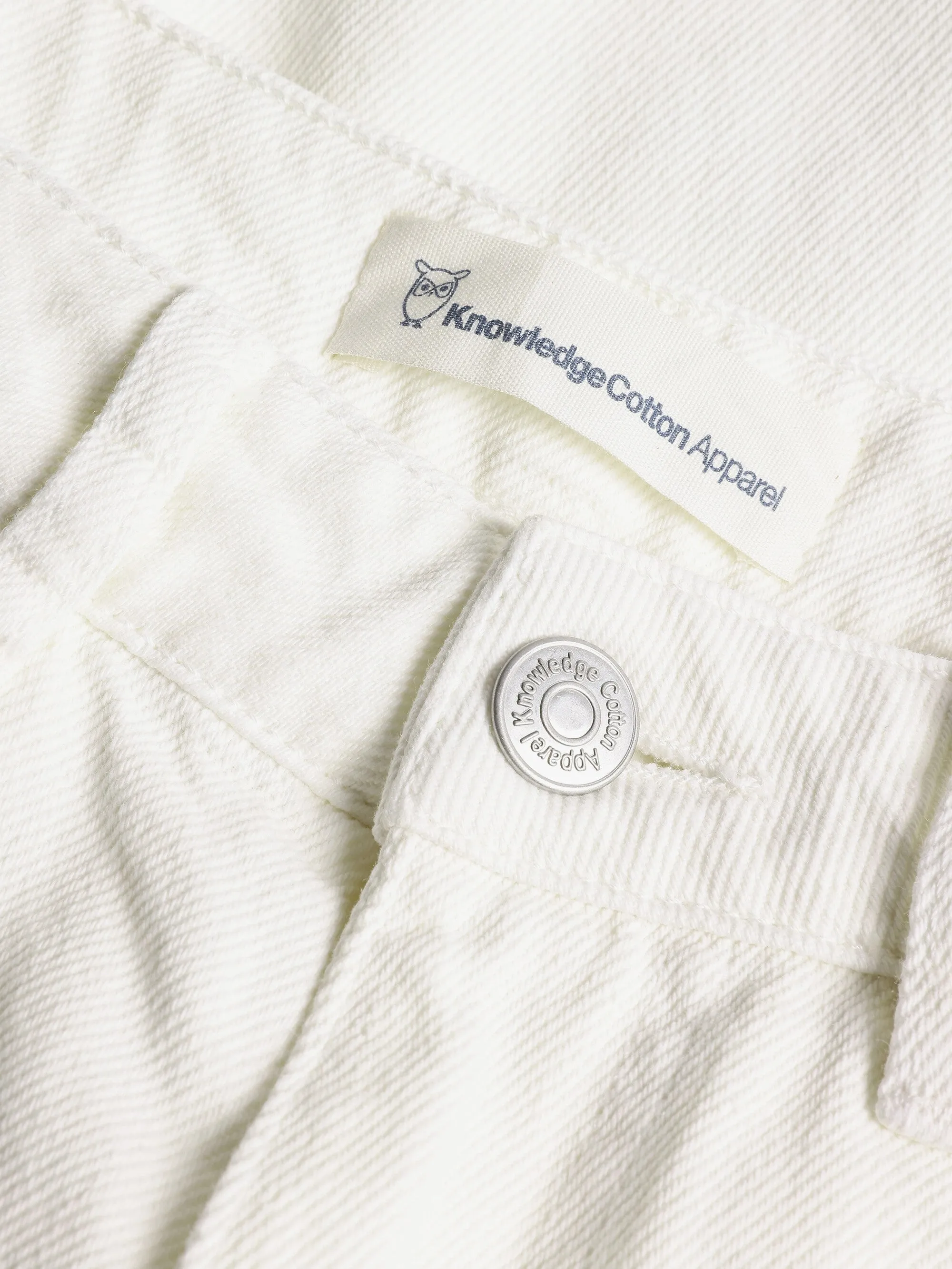 GALE straight mid-rise twill 5-pocket shorts - GOTS/Vegan - Egret Knowledge Cotton
