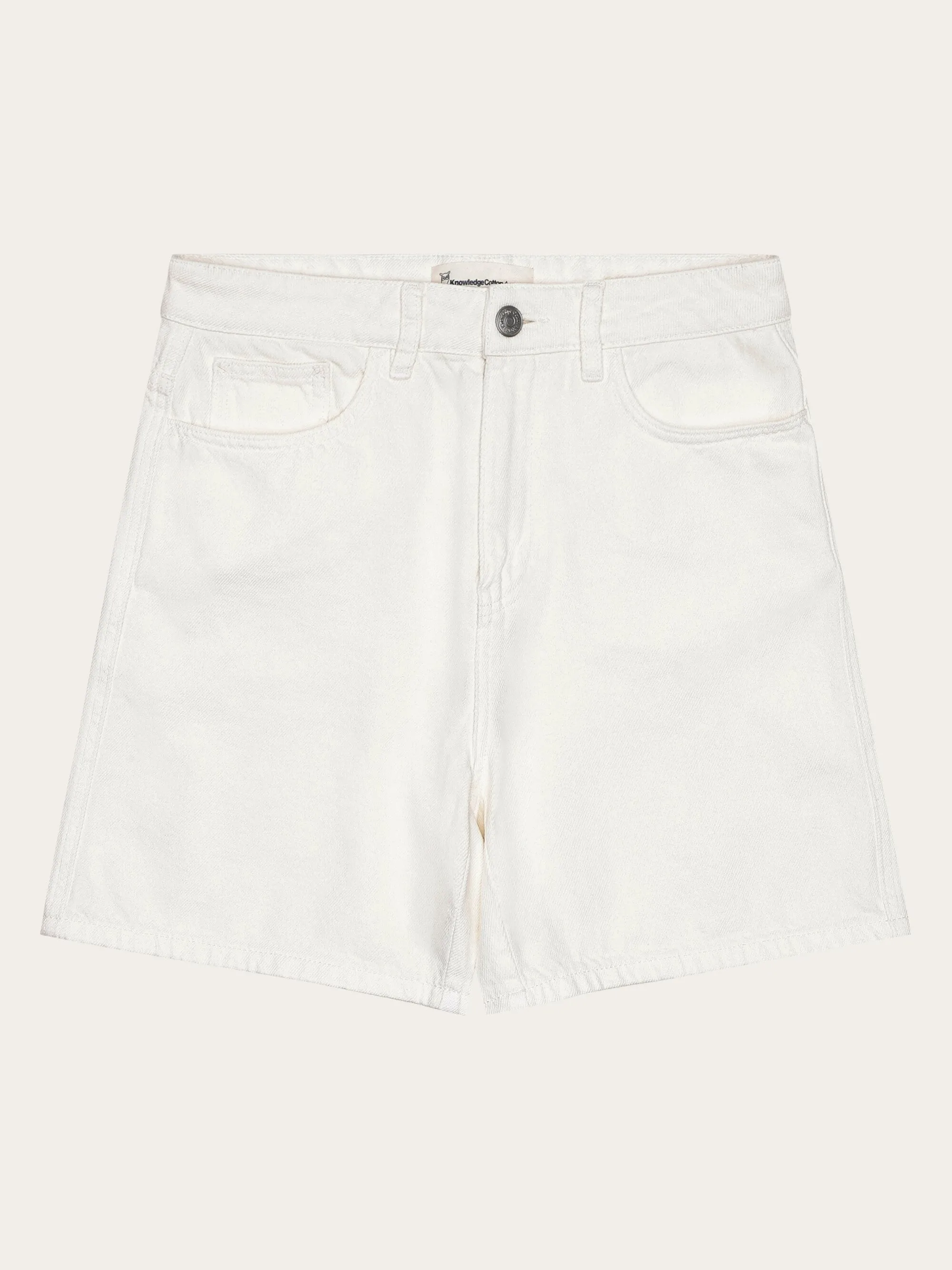 GALE straight mid-rise twill 5-pocket shorts - GOTS/Vegan - Egret Knowledge Cotton