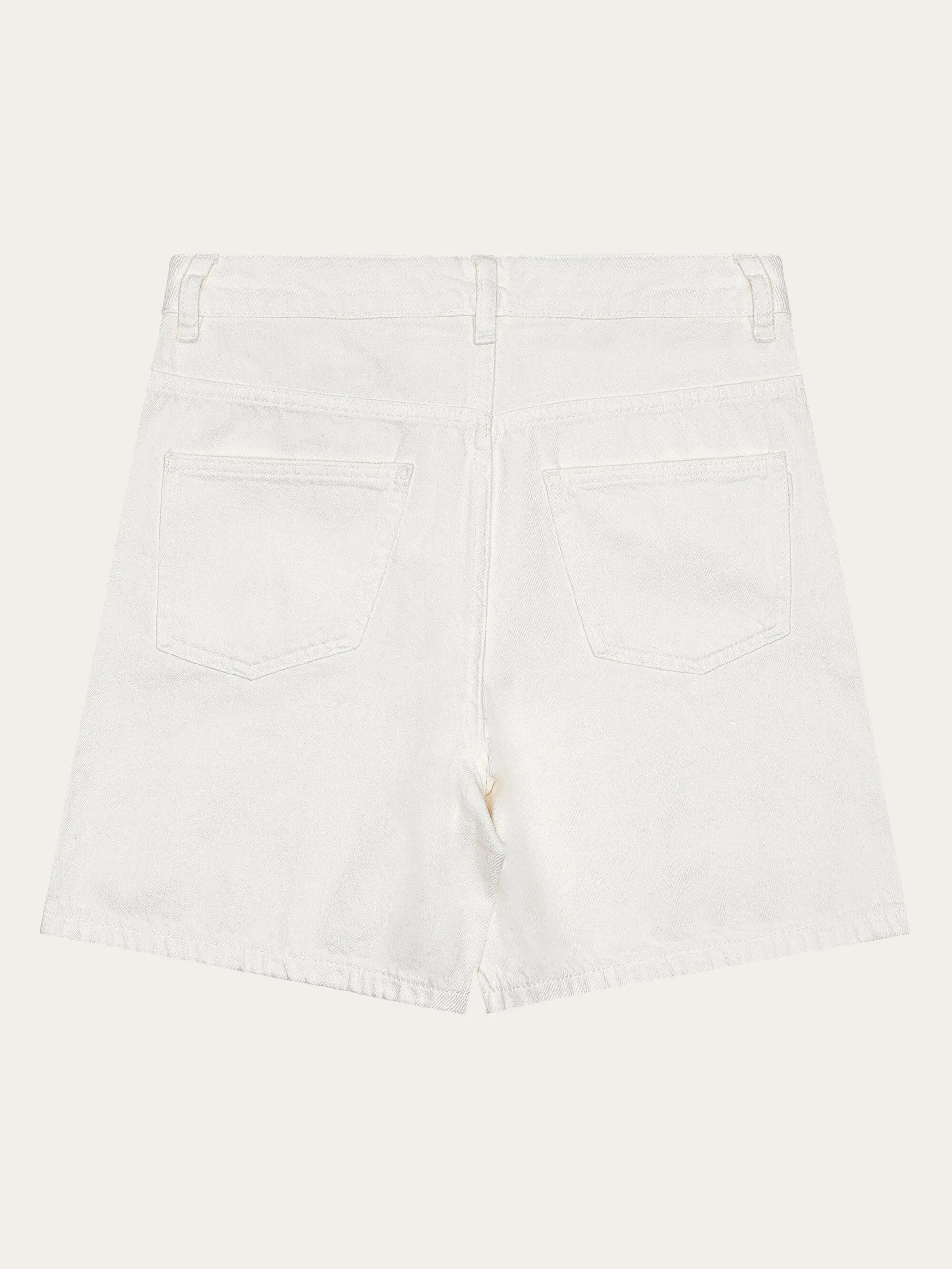 GALE straight mid-rise twill 5-pocket shorts - GOTS/Vegan - Egret Knowledge Cotton