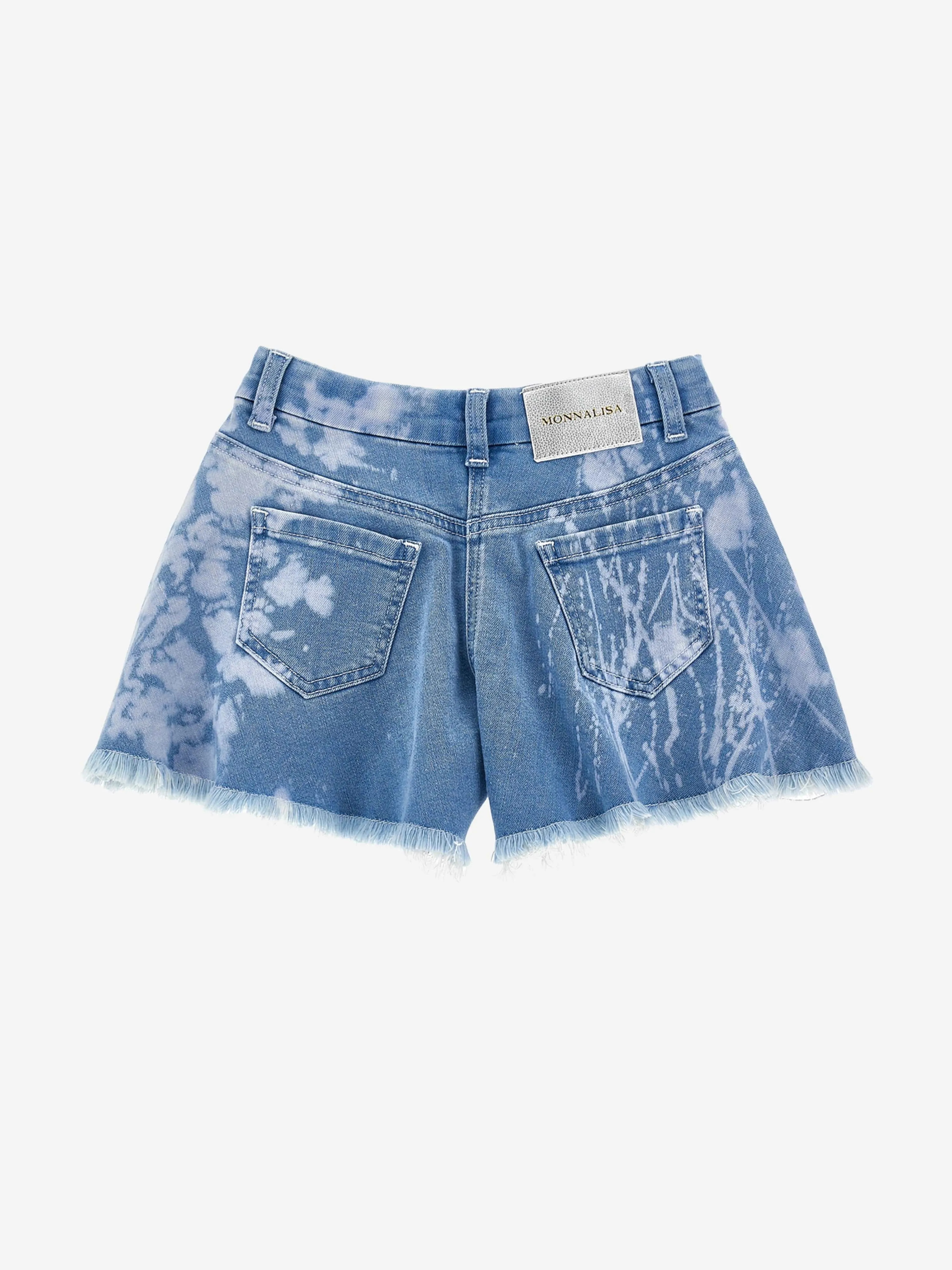 Girls Flower and Fruit Denim Shorts in Blue