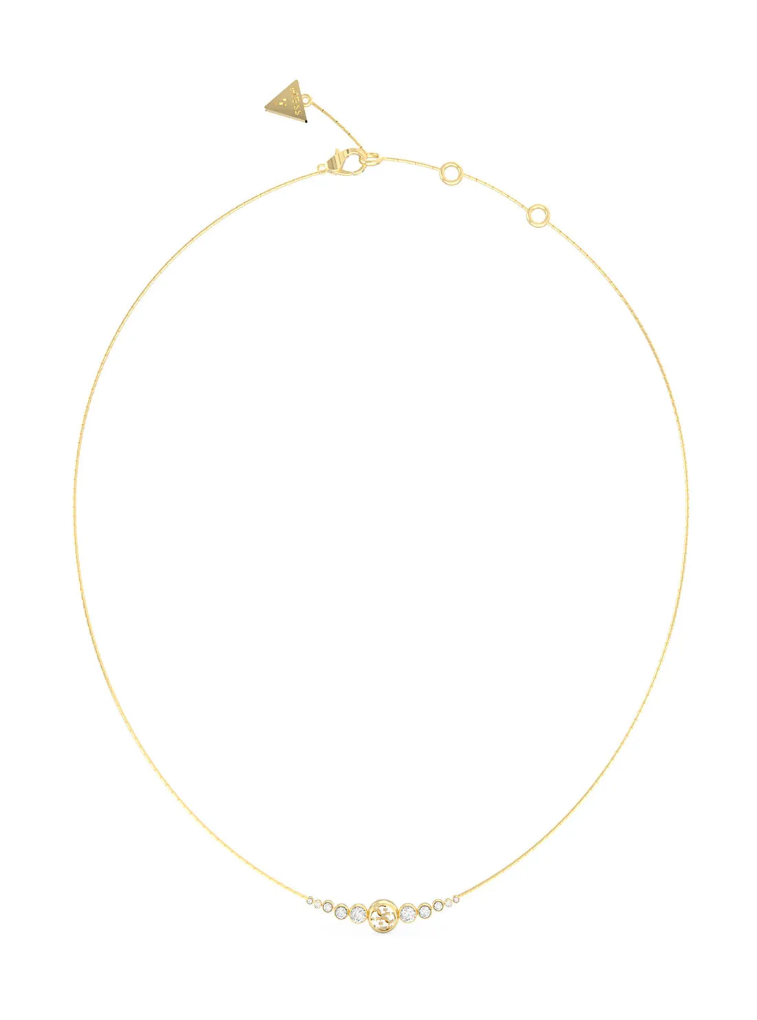 Gold Crystals Logo Necklace Guess
