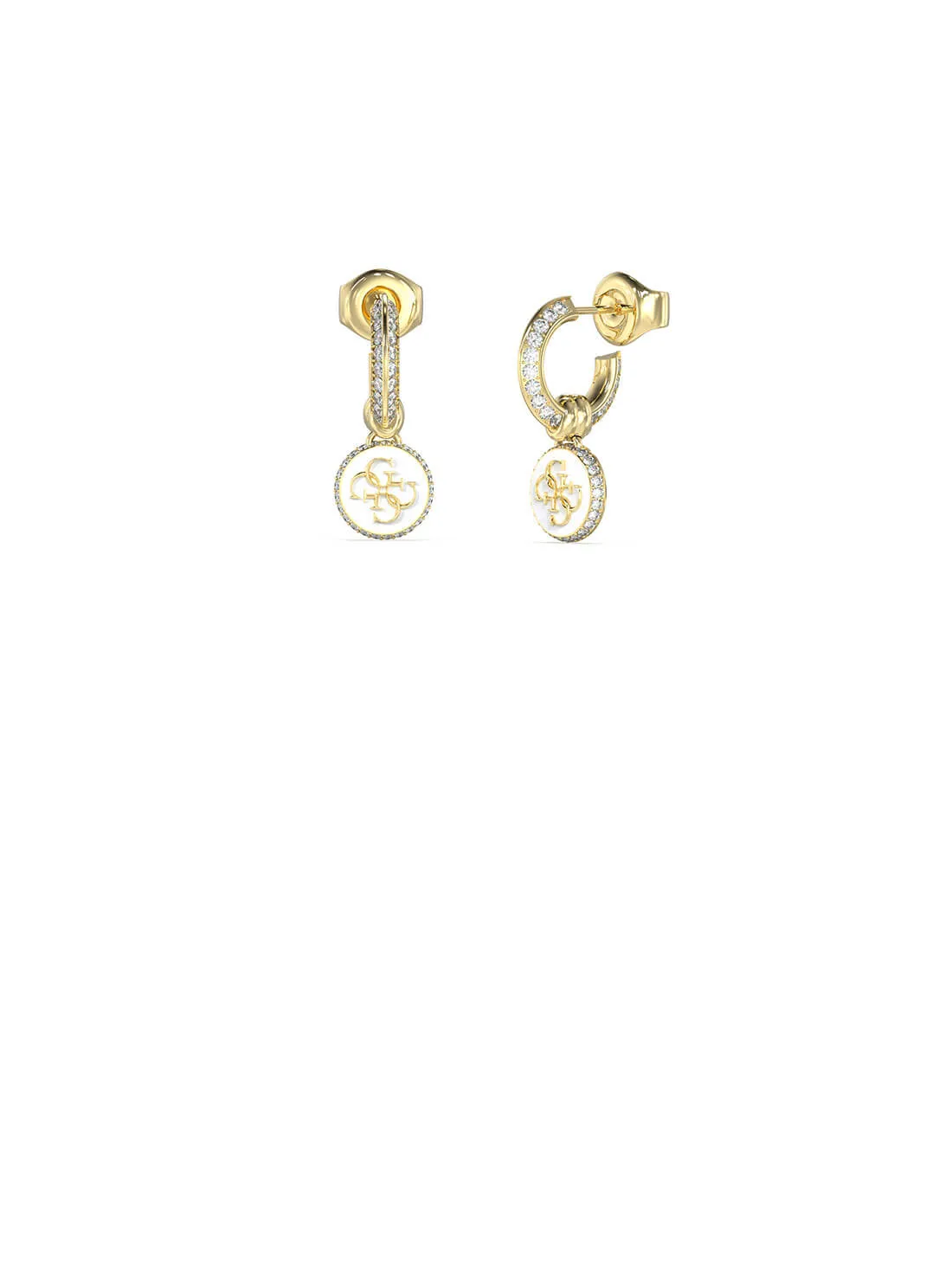 Gold Knot You White Crystal Stud Earrings Guess