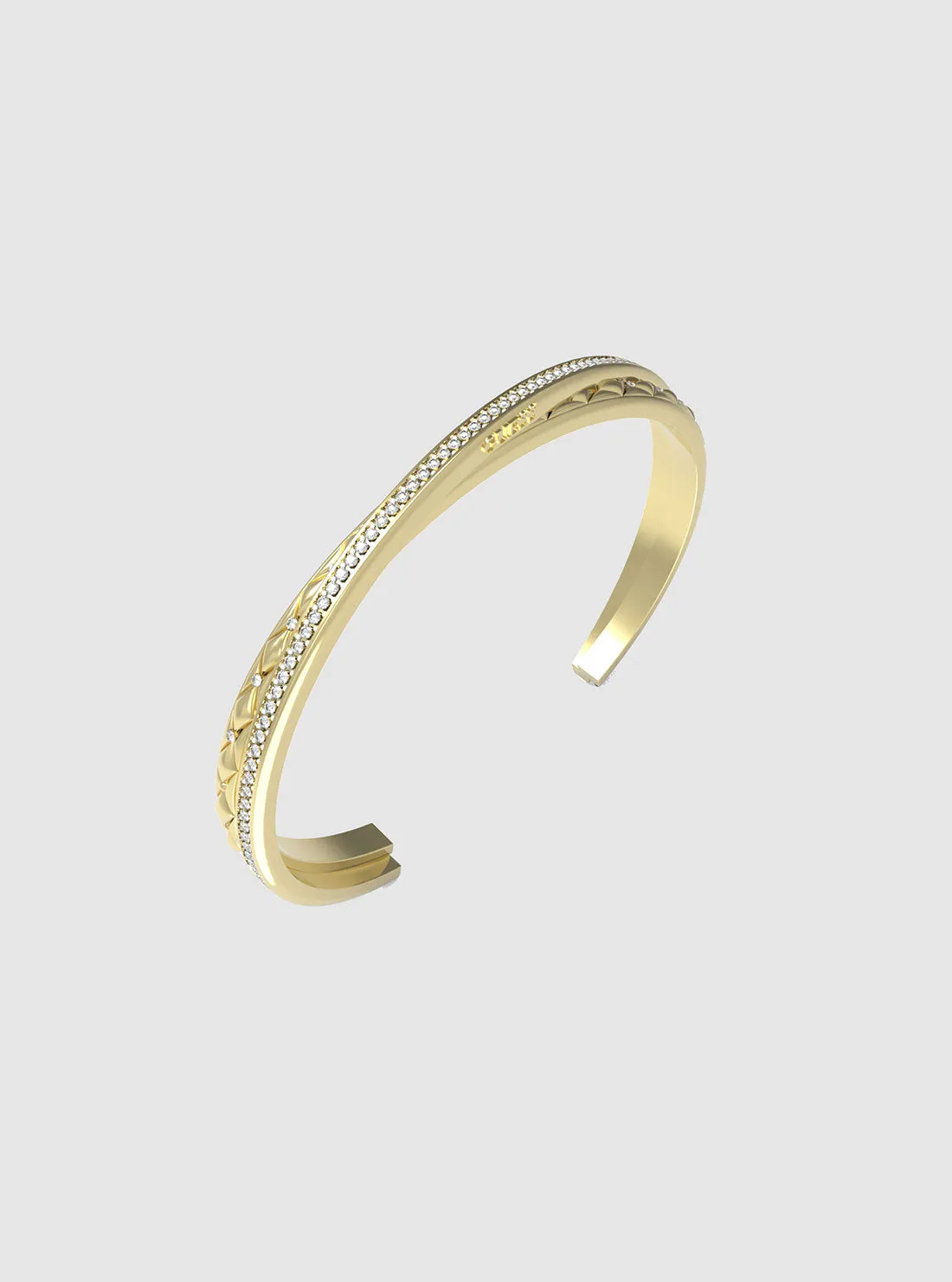 Gold Matelasse Pave Bangle Guess