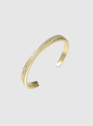Gold Matelasse Pave Bangle Guess