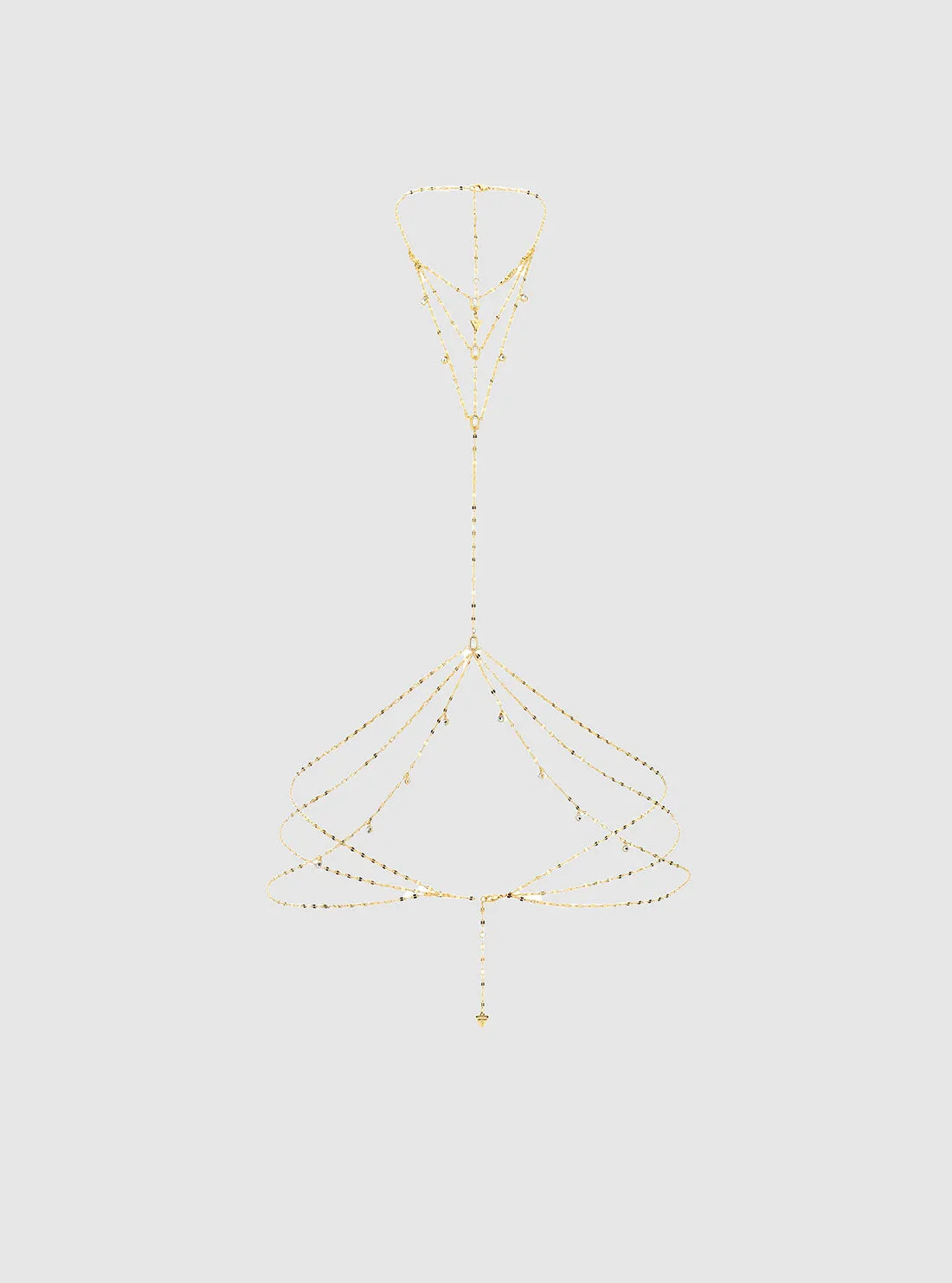 Gold Multi Crystal Body Chain Guess