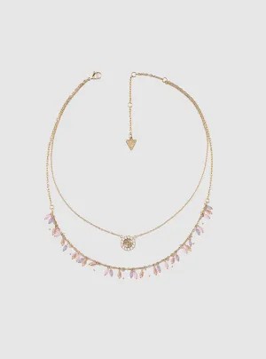 Gold Pearl Double Necklace Guess