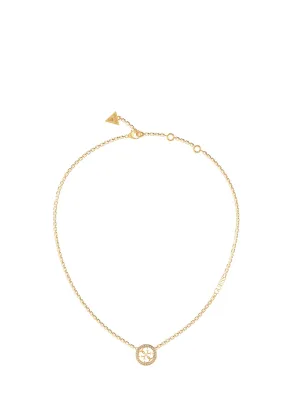 Gold Quattro G Logo Necklace Guess