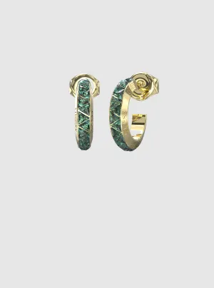 Green Crystal Triangle Hoop Earrings Guess