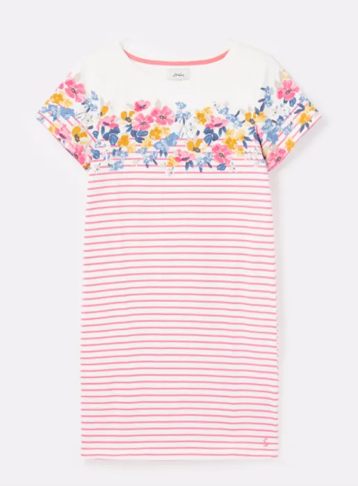 Joules Riviera Short Sleeve Jersey Dress - Border Stripe