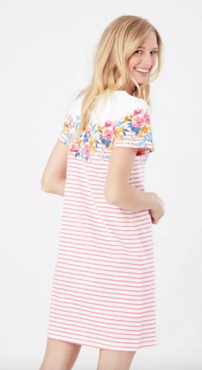 Joules Riviera Short Sleeve Jersey Dress - Border Stripe