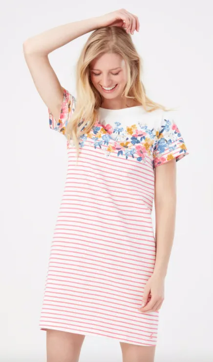 Joules Riviera Short Sleeve Jersey Dress - Border Stripe