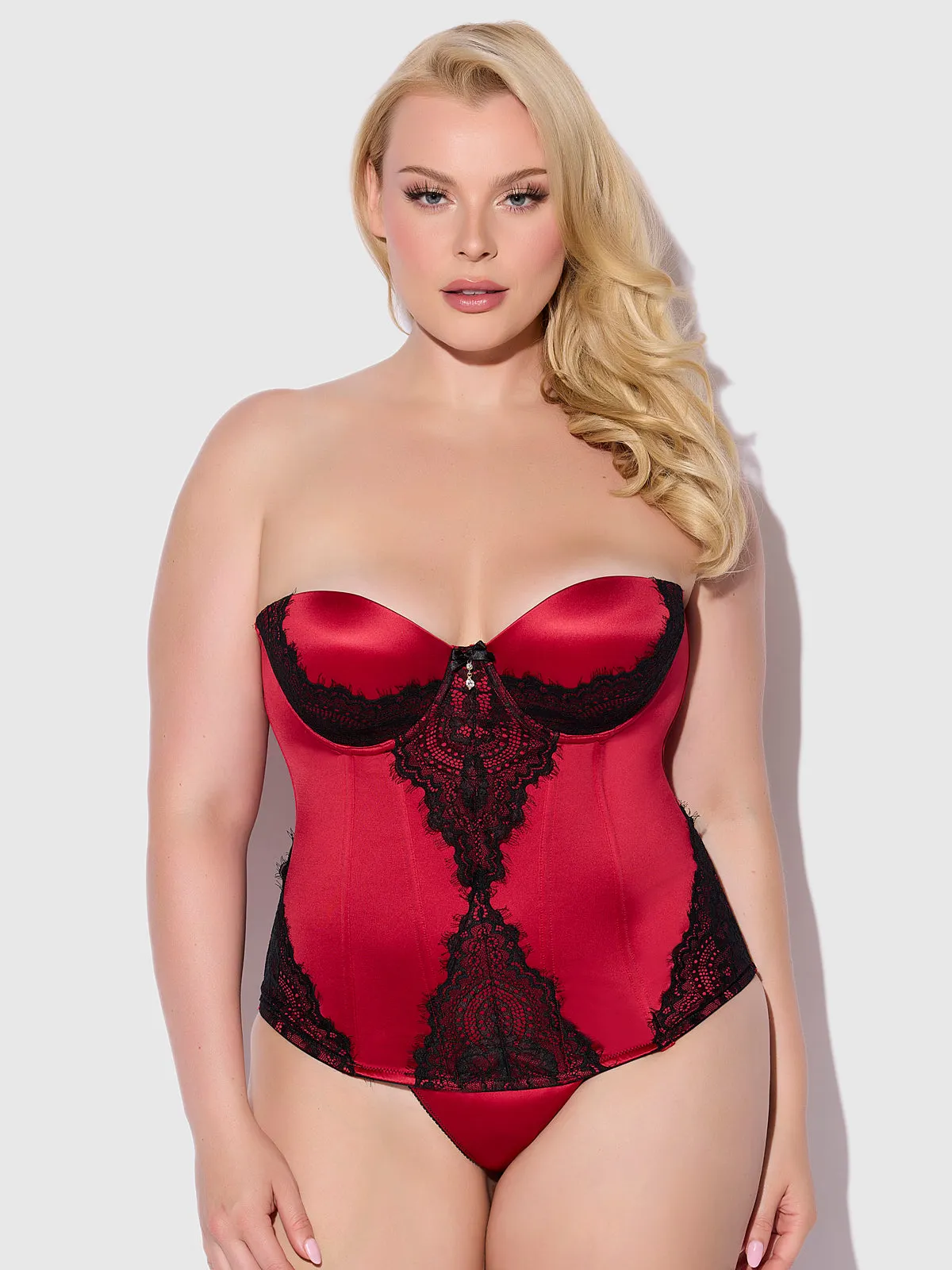 Lexi Liquid Satin Adjustable Push Up Corset by Frederick's of Hollywood