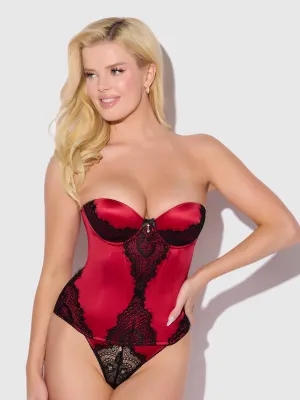 Lexi Liquid Satin Adjustable Push Up Corset by Frederick's of Hollywood