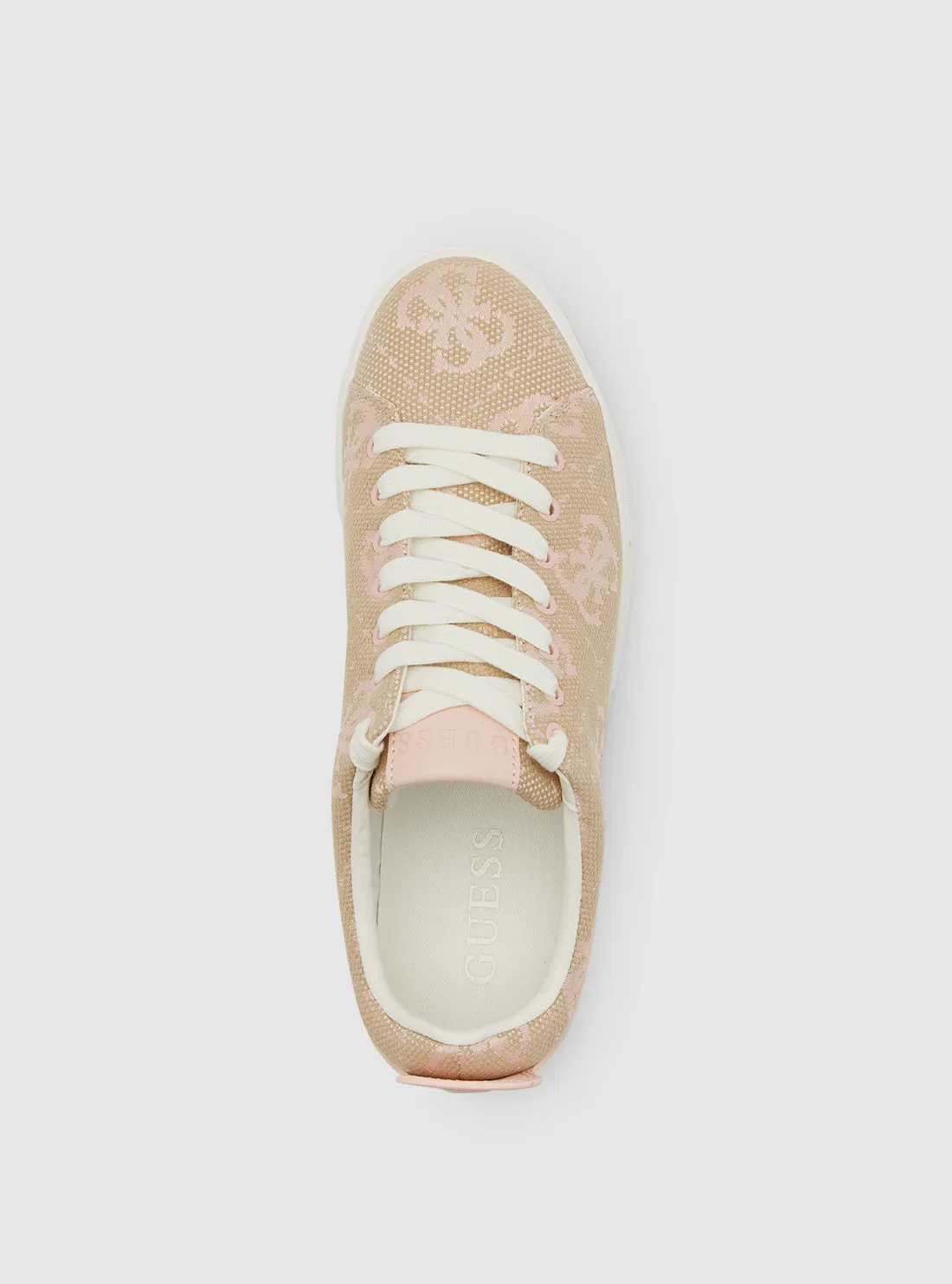 Light Pink Logo Low-Top Sneakers Guess