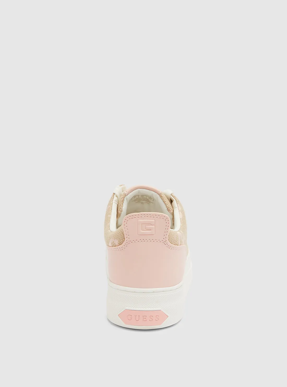 Light Pink Logo Low-Top Sneakers Guess