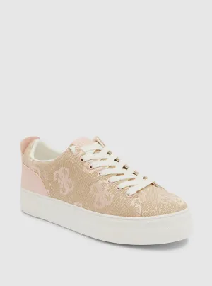 Light Pink Logo Low-Top Sneakers Guess