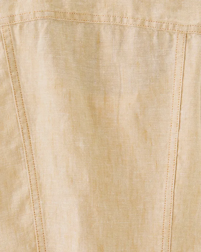 Lilly Pulitzer Seaspray Linen Jacket - Wicker Tan x Resort White