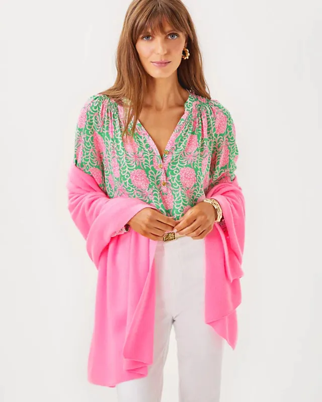 Lilly Pulitzer Women's Elsa Silk Top - Fauna Green Party Like A Pineapple
