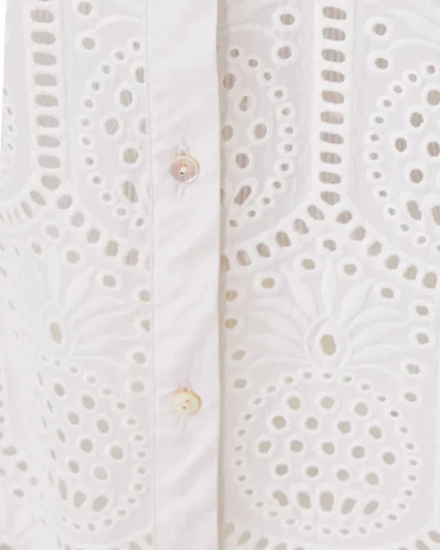 Lilly Pulitzer Women's Gracee Tunic - Resort White Pineapple Tile Eyelet
