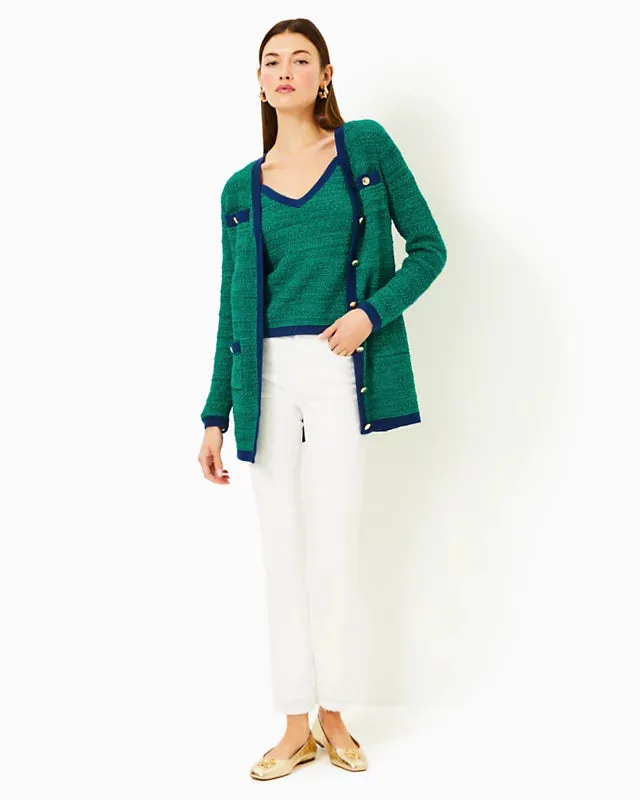 Lilly Pulitzer Women's Tannery Sweater Set - Deep Lagoon Moonlight Tweed
