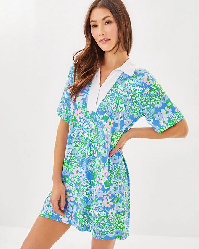 Lilly Pulitzer Women's UPF 50  Alden Dress - Sunwashed Blue Plumes In Bloom