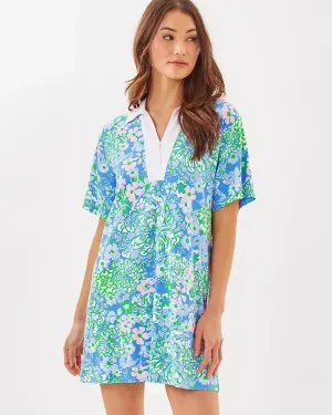 Lilly Pulitzer Women's UPF 50  Alden Dress - Sunwashed Blue Plumes In Bloom