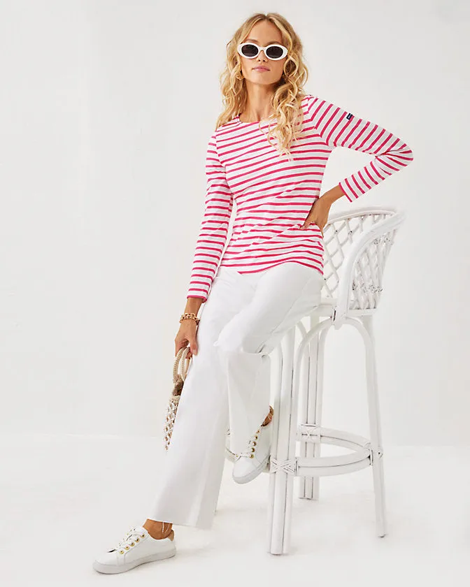 Lilly Pulitzer x Saint James Miniquidame Tee in Rose Soleil Stripes