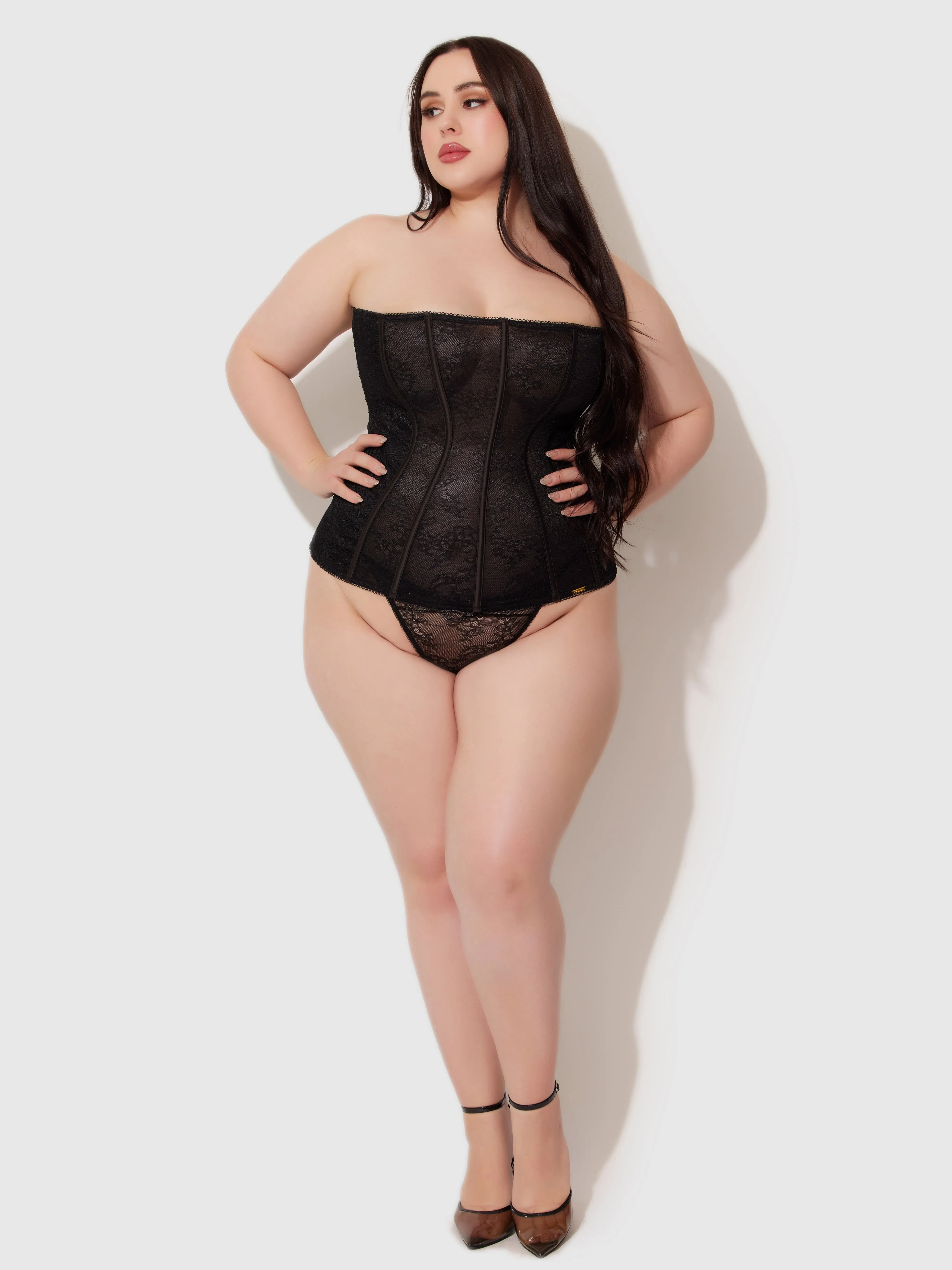 Luella Lace Straight Top Corset by Frederick's of Hollywood